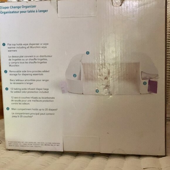 New Munchkin Diaper Change Organizer W16in x H5in x D9in - Picture 3 of 9